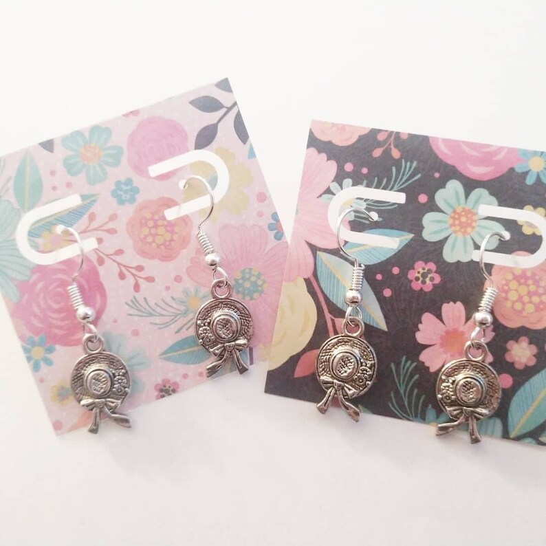 Anne of Green Gables Earrings Straw Hat Earrings Silver Etsy