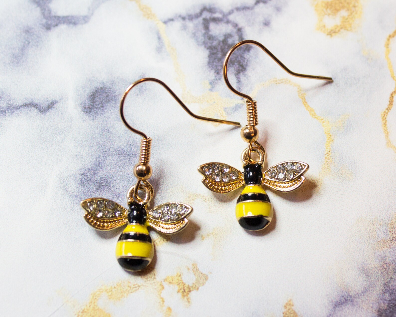 HONEYBEE HOOP & CHARM EARRINGS - GOLD - IRI ROSE main image 0