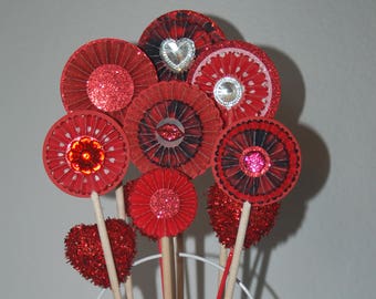Red Rosette Bouquet_I love you_Happy Anniversary