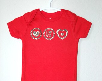 Love triple heart in Cheetah print