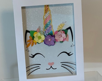 Caticorn Shadow Box 5x7