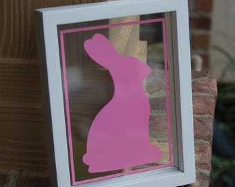 Easter Rabbit floating Frame, Pink