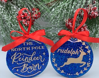 Santa's Reindeer Barn-Dasher, Dancer, Prancer, Vixen, Comet, Cupid, Donner, Blitzen, Rudolph