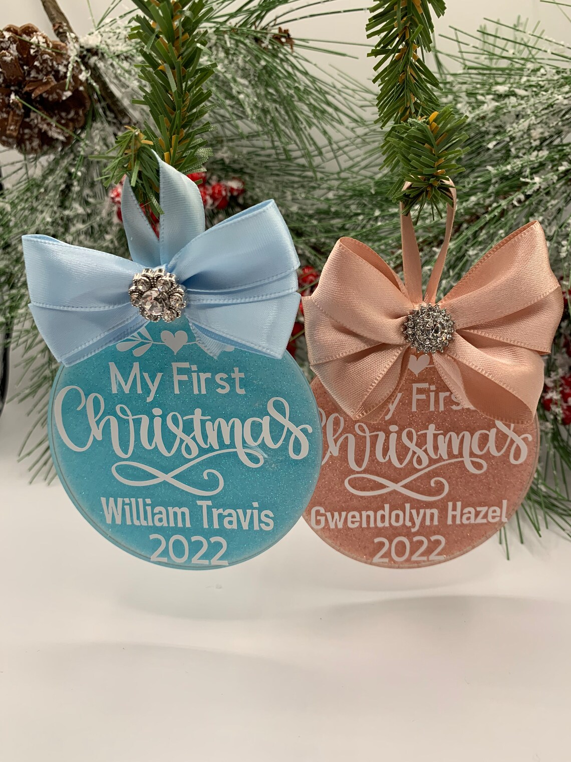 Baby Bottle Ornament Baby Girl First Christmas Ornament 2018