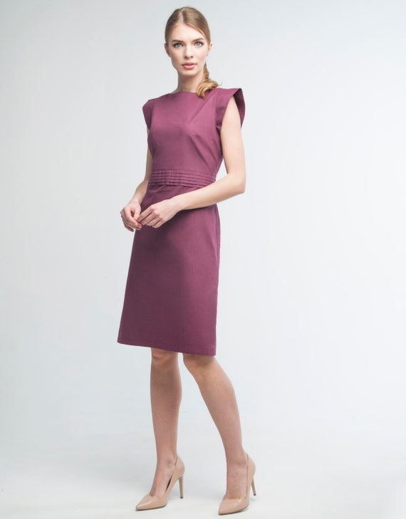 Purple Soft Cotton Dress Fitted Sexy ...