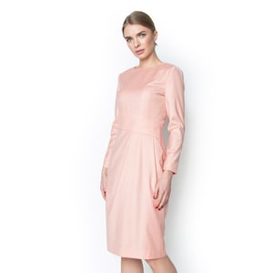 Pink wool festive dress, office sheath dress, Kate Middleton dress, elegant dress, pink wedding dress, cocktail dress, cocktail midi dress