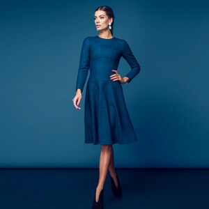 fit and flare midi sweater dress ASTR the Label | Soryn Sweater Midi Dress in Taupe main image 1