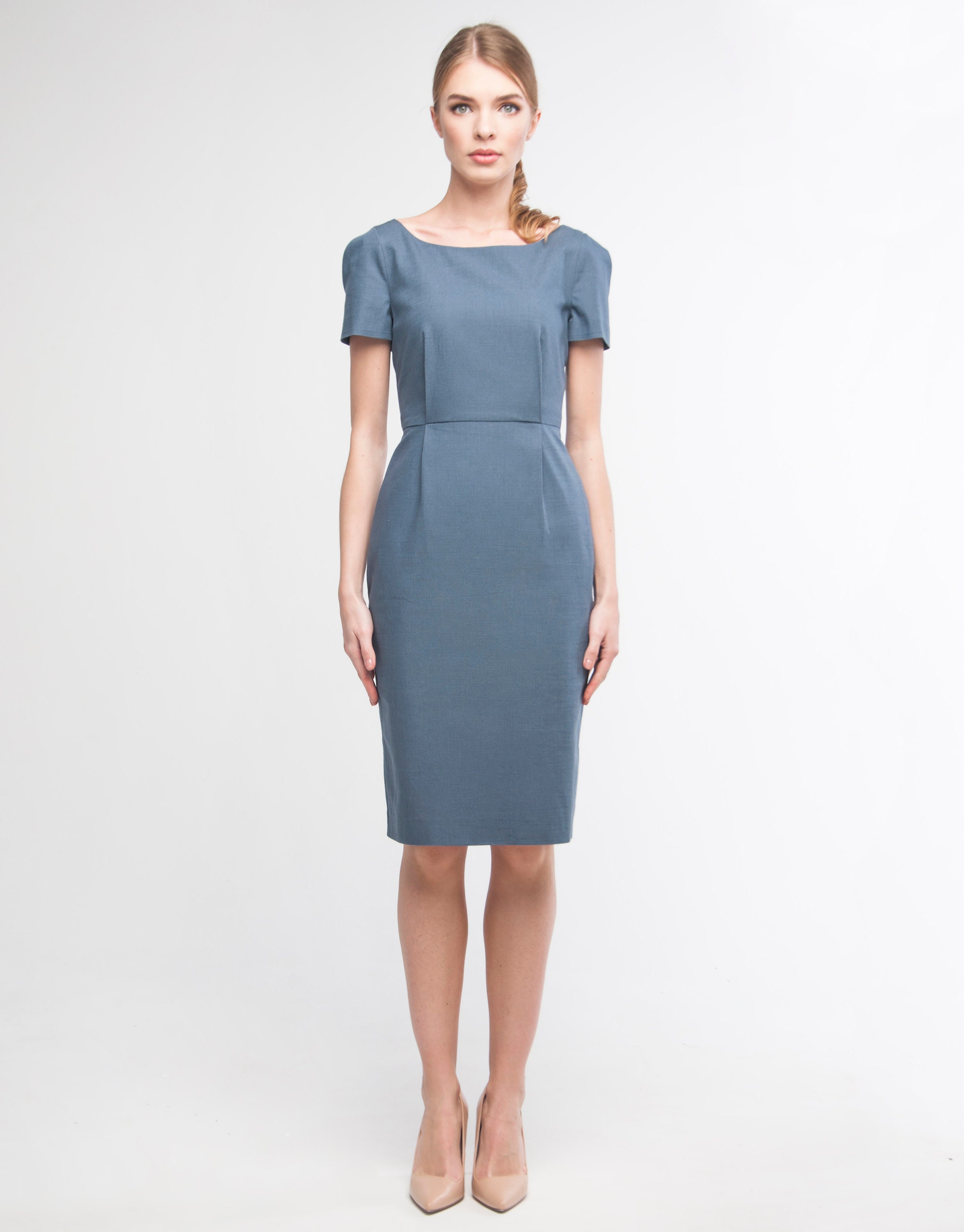 light grey sheath dress Luxe Thermal Midi Tank Dress in Heather Grey – shopstateside.us main image 0