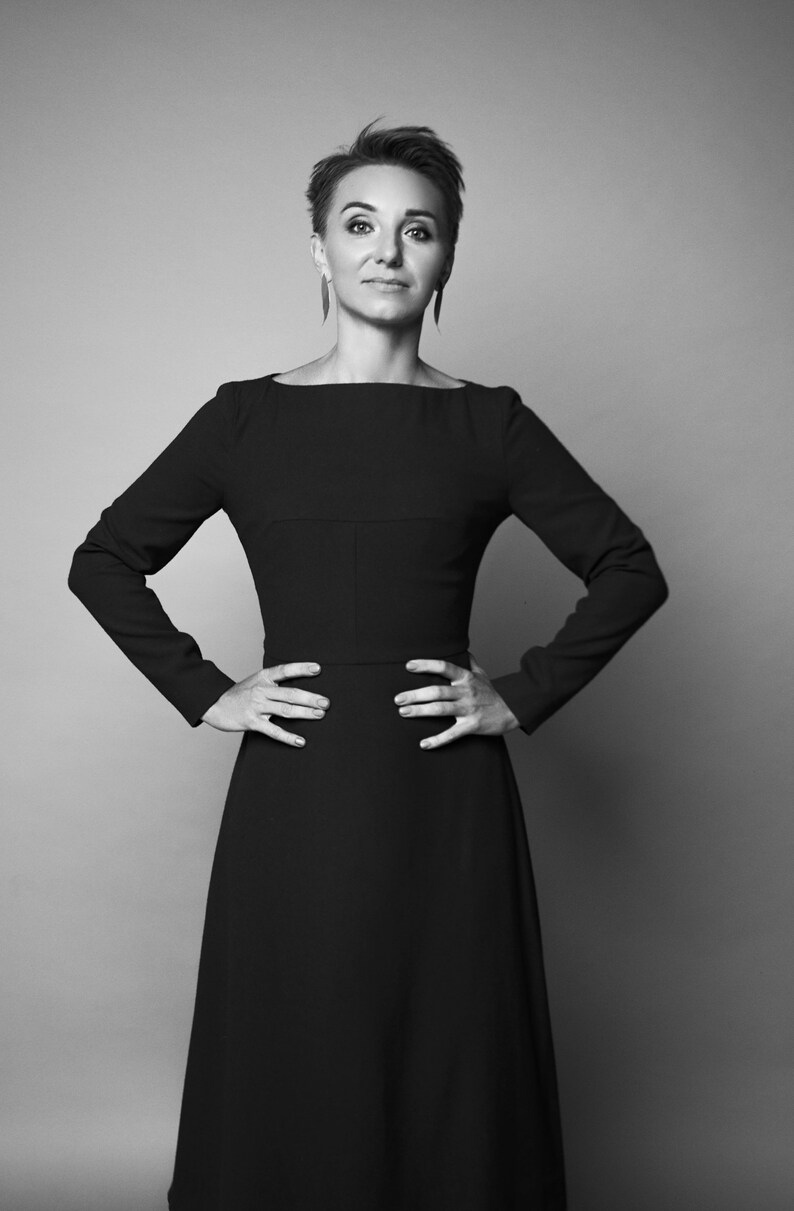 Wool dress red dress office dress business dress fit and Etsy