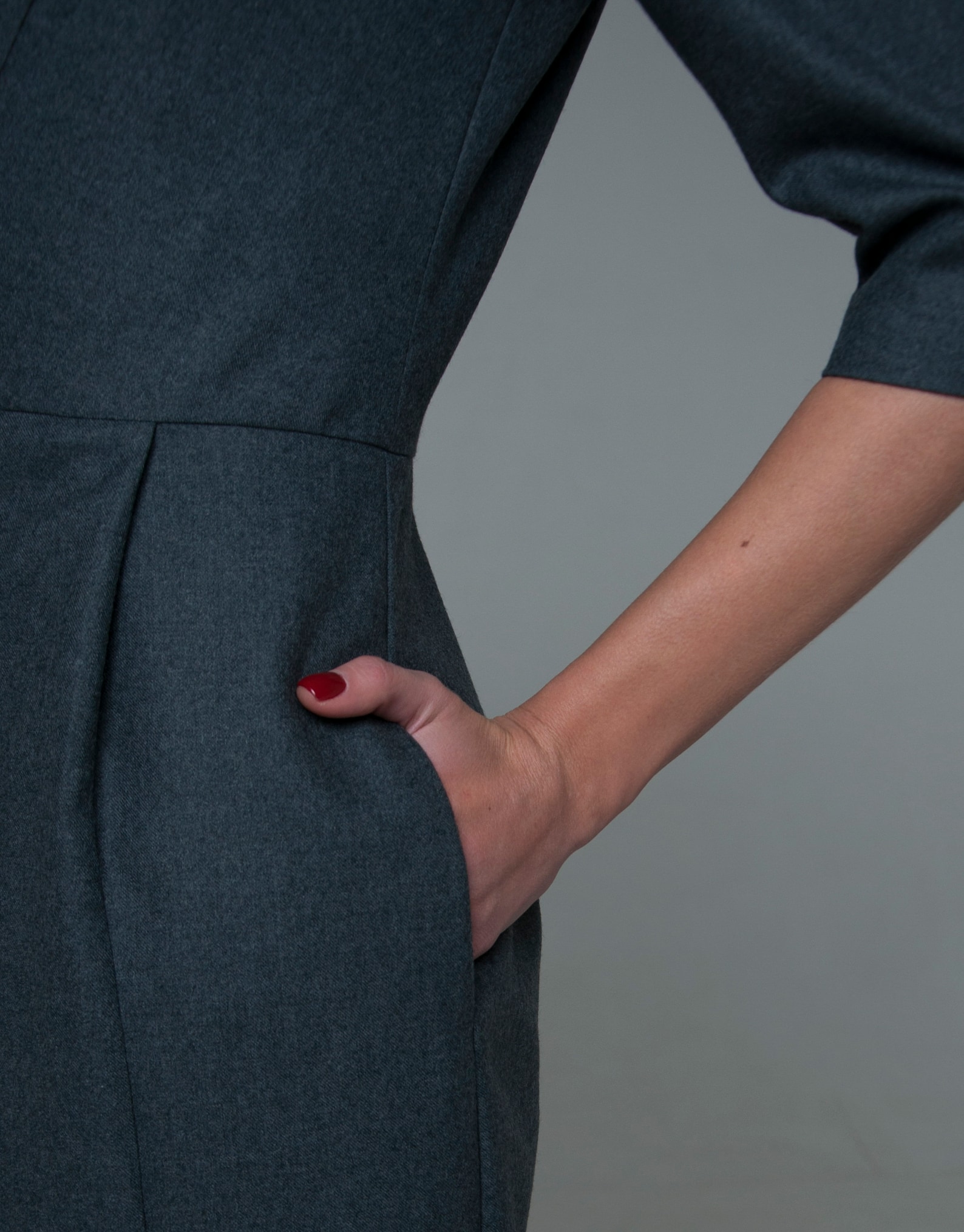 Wool Dress, Office Dress, Gray Dress, Formal Dress, Business Dress