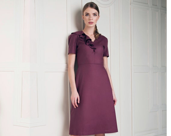 slim fit dress slacks L I V D Plus Size Carina Donna Flare Dress w/ Pockets