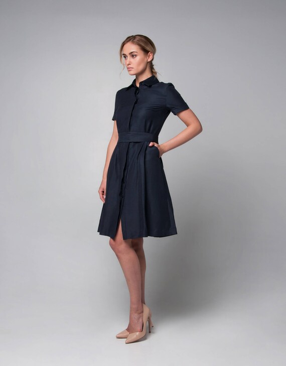 linen shirtwaist dress
