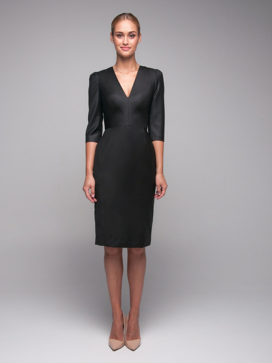 Wool Dress, Office Dress, Little Black Dress, Formal Dress, Business