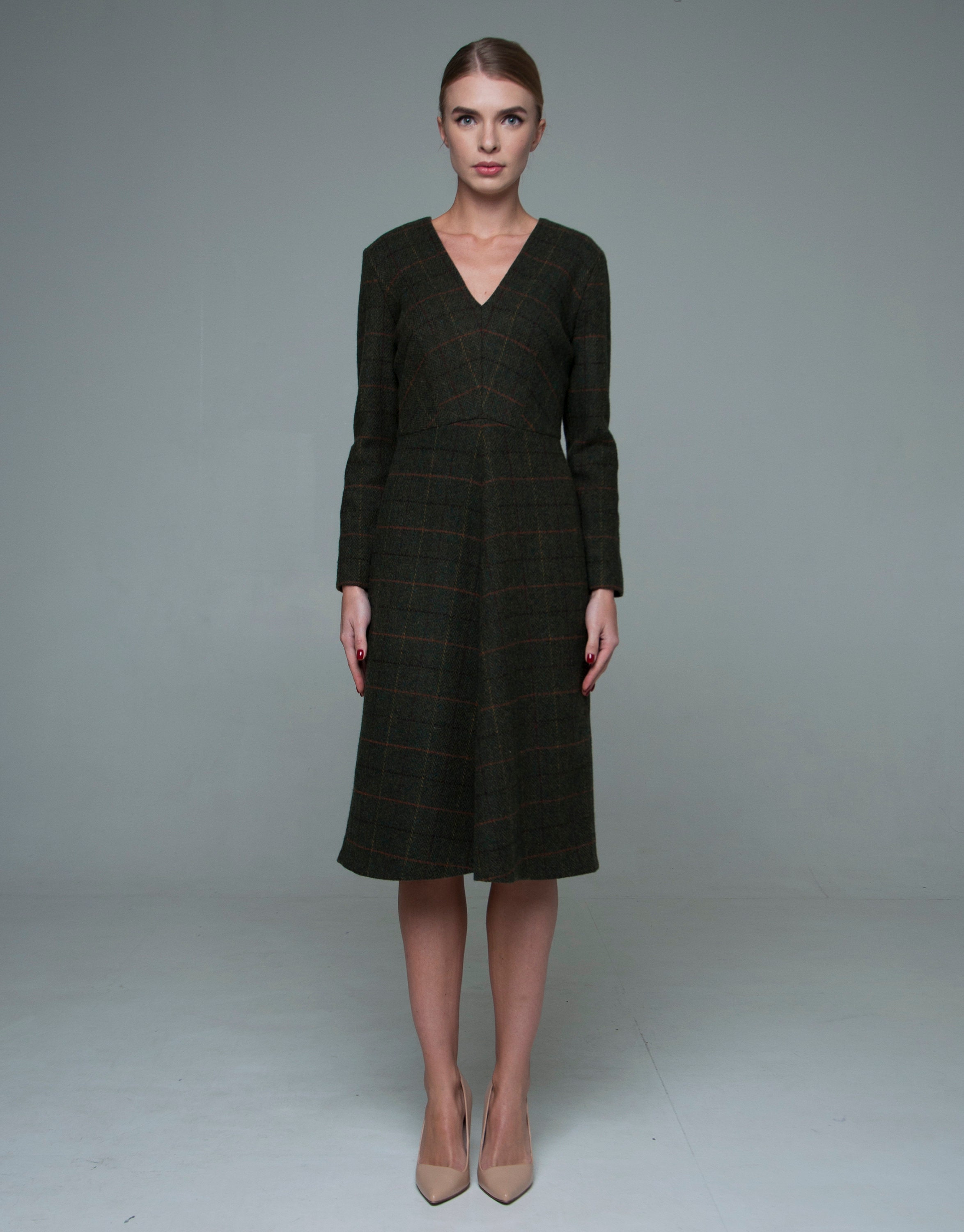 Wool dress office dress business dress winter dress midi Etsy