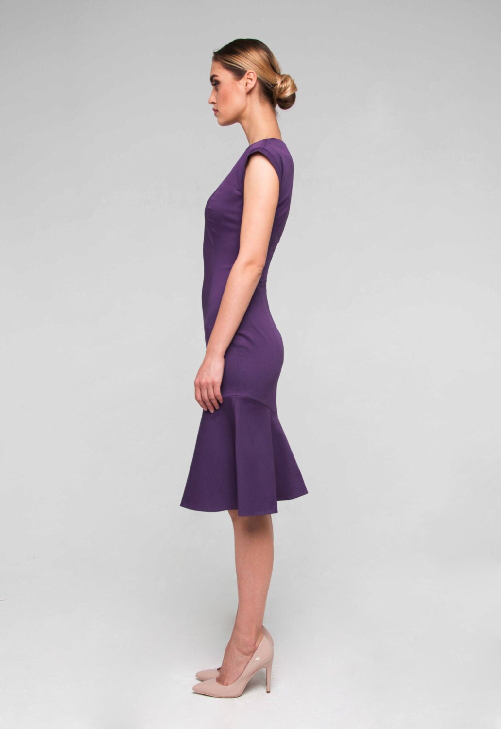 Cotton purple wedding guest dress 054 | Etsy