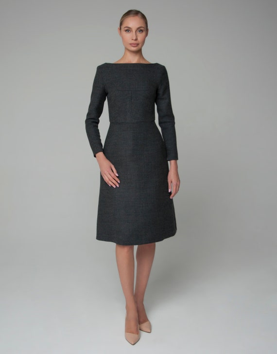 grey work dress