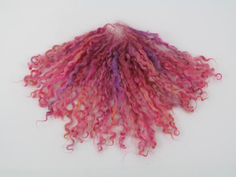 Doll Hair Dark Pink Hair Wensleydale Curly Locks Hand Dyed Painted Doll Hair Listed For 1 2 Oz