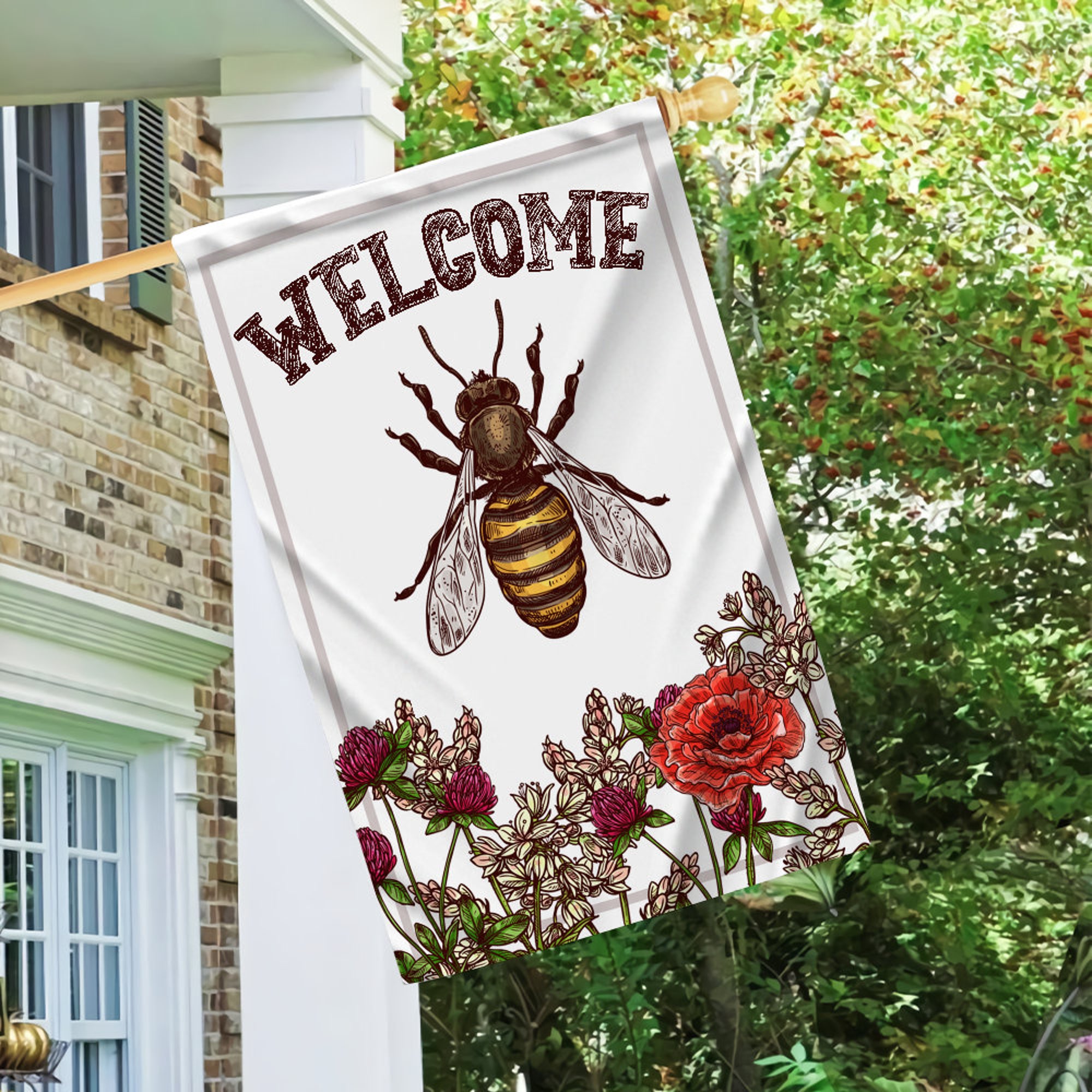 Discover Welcome To My House Flag, Bee Flag