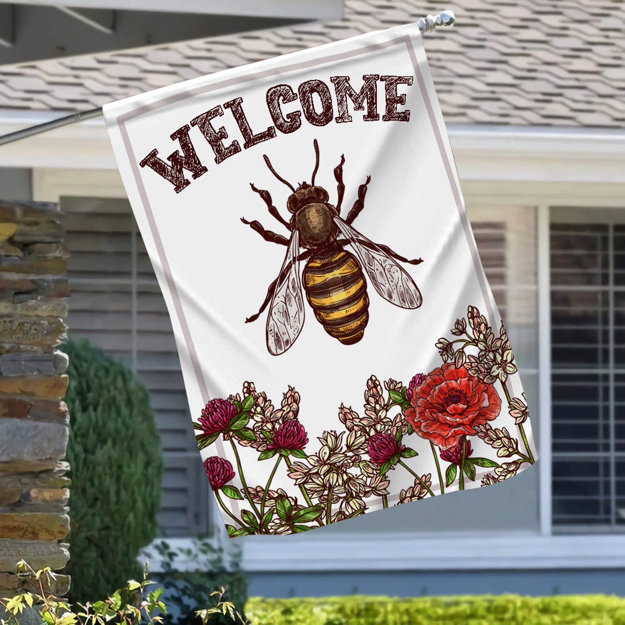 Discover Welcome To My House Flag, Bee Flag