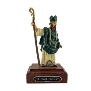 Miniatura de peltre pintada de San Patricio a escala de 54 mm - IHP1