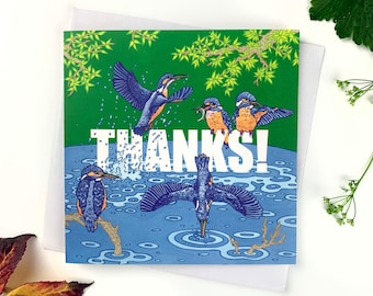 Illustrated Kingfisher Thanks Card