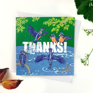 Geïllustreerde IJsvogel Thanks Card