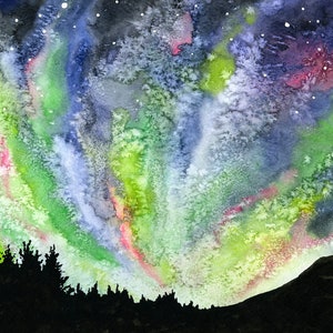 Aurora Borealis Watercolour Art Print image 4