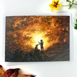 Carte d’aquarelle garçon et renard | Carte d’anniversaire pour lui