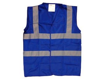 Blue Hi Visibility Reflective Safety Vest  Ideal For Printing