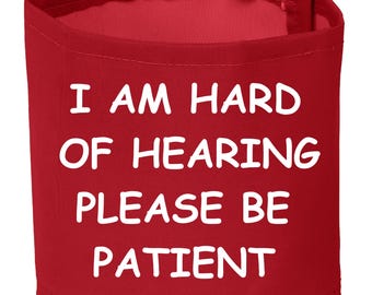 Hearing Impaired Armband: Waterproof Polyester with Hook and Loop Closure