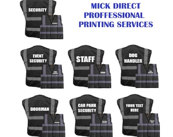 Black Hi Visibility Reflective safety Vest Printed Available in Sizes Small -5XL
