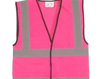 Personalised Hot Pink Safety Reflective Hi Visibility Vest, 6 Sizes, Riding, Hen Nights etc6