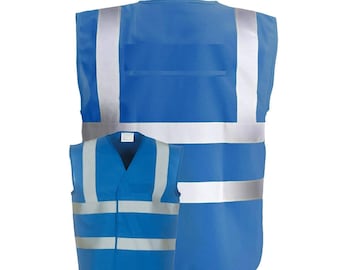 Yoko Royal Blue Hi Visibility Reflective Vest Available in 8 Sizes S-3XL