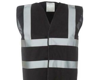 Yoko Black Hi Visibility Reflective Vest Available in 8 Sizes S-5XL