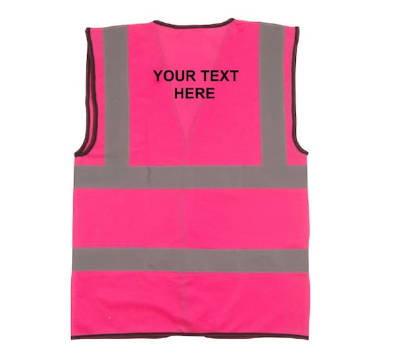 Personalized Hot Pink Safety Reflective Hi Visibility Vest, 6 Sizes, Riding, Hen Nights etc6