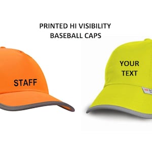 Gepersonaliseerde hoge zichtbaarheid, te weten oranje of gele baseballcaps met reflecterende rand