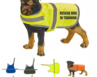 Printed Rescue Dog Training Coat: Waterproof Polyester, Reflective Piping