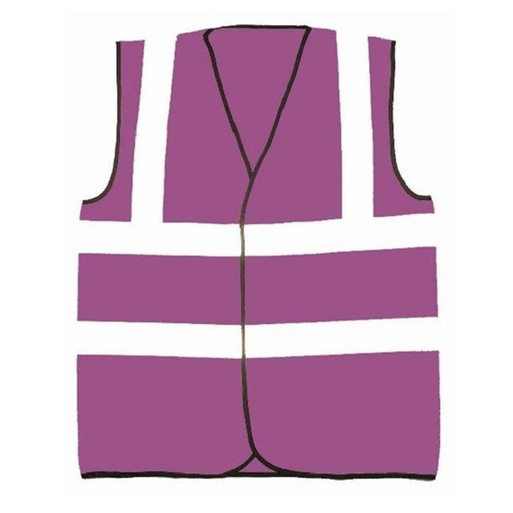 Lot De 2 Gilets Réfléchissants Réglables Zaplyte - Violet, Bande Visibilité Sécurité, Neufs