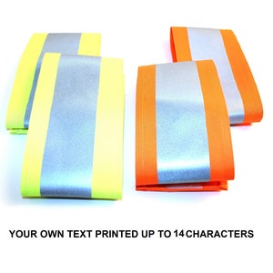 Custom Personalized Hi Visibility Viz Reflective Printed Arm Bands Armbands 2 x Colors
