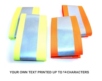 Personalized Hi Visibility Viz Reflective Printed Arm Bands Armbands 2 x Colors