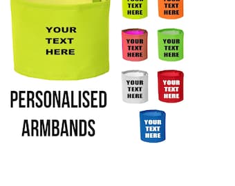Plain Armbands Printed With Your Text 6 Colours 18" x 4"