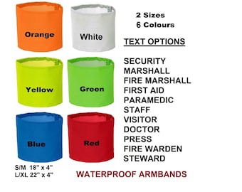 Printed Armbands Arm Bands Choice of 6 Colours 18" x 4" or 22" x 4"