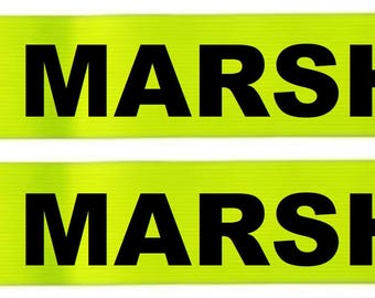 Yellow Fire Marshall Armbands: Polyester Hook and Loop Closure