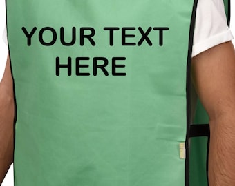 Tabard Bib Printed With Your Text One Size 2 x Colours