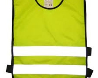 Child  Yellow Tabards Ideal For Printing or Embroidery Reflective  Hi Visibility  Safety 3 Sizes 3- 11 Years