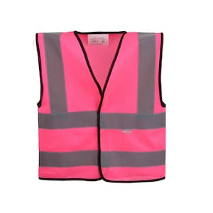 Personalised Child Pink Reflective Hi Visibility Vest Waistcoat 3 x Sizes 3-11 Years