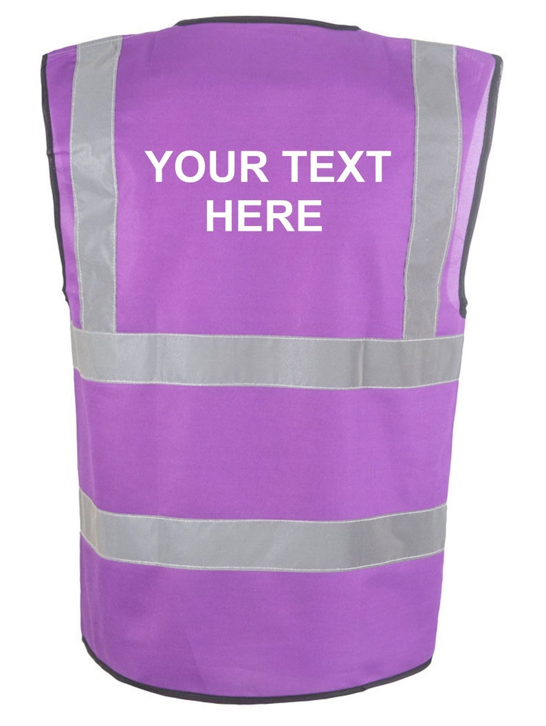 Personalized Purple Safety Reflective Hi Visibility Vest, 6 Sizes, Riding, Hen Nights etc6 image 3