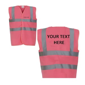 Gilet rose réfléchissant haute visibilité Yoko personnalisé disponible en 8 tailles S-3XL