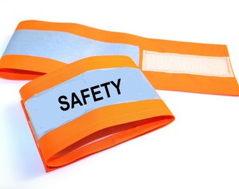 15 x Orange Armband Printed SAFETY 18" x 4"