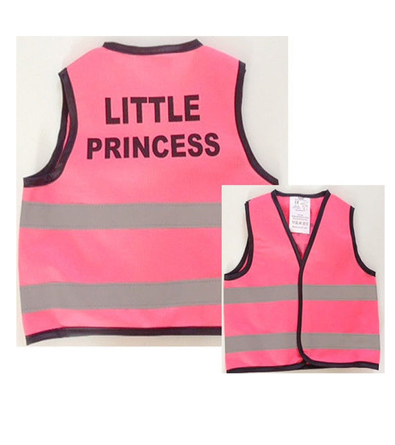 Pink Reflective Vest Little Princess Printed Vest Hiviz Baby Etsy
